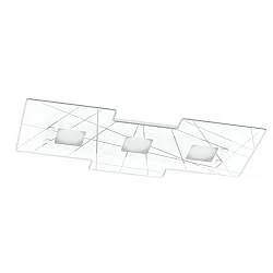 Plafoniera Contemporanea Focus Metallo Bianco Vetro 3 Luci Gx53