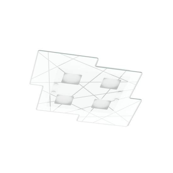 Plafoniera Contemporanea Focus Metallo Bianco Vetro 4 Luci Gx53 1199_4