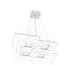 Lampadario Contemporaneo Focus Metallo Bianco Vetro 4 Luci Gx53