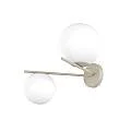 Plafoniera Contemporanea Boomerang Metallo Sabbia Vetro Bianco 2 Luci E27 1200_2