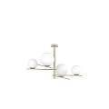Lampadario Contemporaneo Boomerang Metallo Sabbia Vetro Bianco 4 Luci E27 1200_4