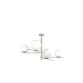 Lampadario Contemporaneo Boomerang Metallo Sabbia Vetro Bianco 4 Luci E27 1200_4