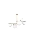 Lampadario Contemporaneo Boomerang Metallo Sabbia Vetro Bianco 4 Luci E27 1200_4