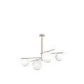 Lampadario Contemporaneo Boomerang Metallo Sabbia Vetro Bianco 4 Luci E27 1200_4