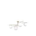 Lampadario Contemporaneo Boomerang Metallo Sabbia Vetro Bianco 4 Luci E27 1200_4