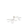 Lampadario Contemporaneo Boomerang Metallo Sabbia Vetro Bianco 4 Luci E27 1200_4