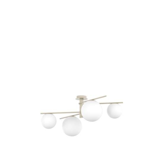 Lampadario Contemporaneo Boomerang Metallo Sabbia Vetro Bianco 4 Luci E27 1200_4