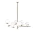 Lampadario Contemporaneo Boomerang Metallo Sabbia Vetro Bianco 8 Luci E27 1200_8