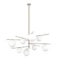 Lampadario Contemporaneo Boomerang Metallo Sabbia Vetro Bianco 8 Luci E27 1200_8