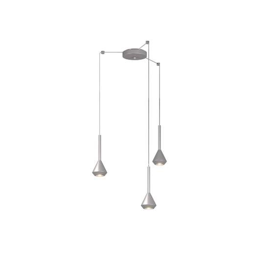 Lampadario Moderno Aygo Metallo Color Alluminio 3 Luci Gu10 1202AL_S3S-AL