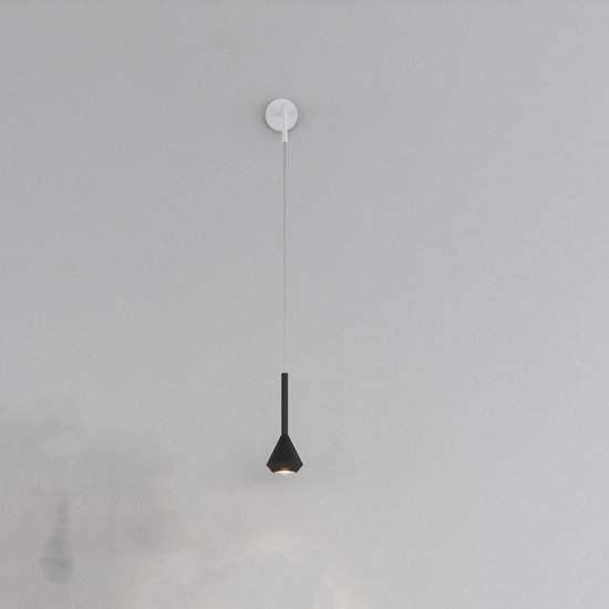 Applique Moderna Aygo Metallo Bianco E Nero 1 Luce Gu10 1202BI_A-NE