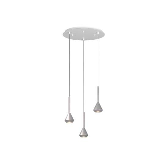 Lampadario Moderno Aygo Metallo Bianco E Alluminio 3 Luci Gu10 1202BI_S3T-AL