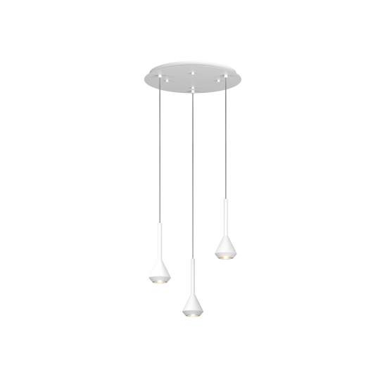 Lampadario Moderno Tondo Aygo Metallo Bianco 3 Luci Gu10 1202BI_S3T-BI
