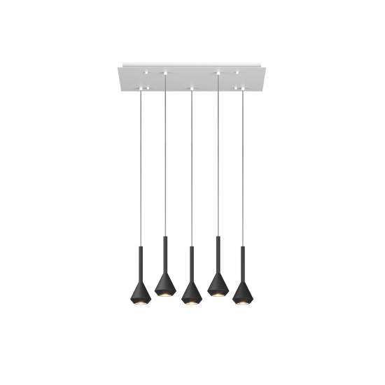 Lampadario Moderno Aygo Metallo Bianco E Nero 5 Luci Gu10 1202BI_S5R-NE