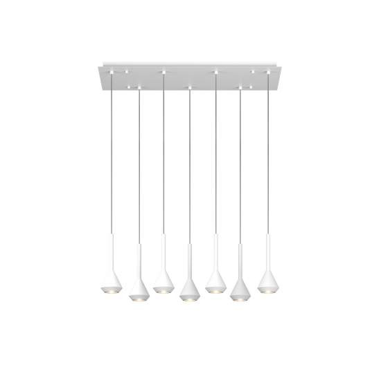 Lampadario Moderno Aygo Metallo Bianco 7 Luci Gu10 1202BI_S7R-BI