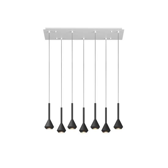 Lampadario Moderno Aygo Metallo Bianco Nero 7 Luci Gu10 1202BI_S7R-NE