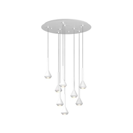 Lampadario Moderno Aygo Metallo Bianco 8 Luci Gu10 1202BI_S8T-BI