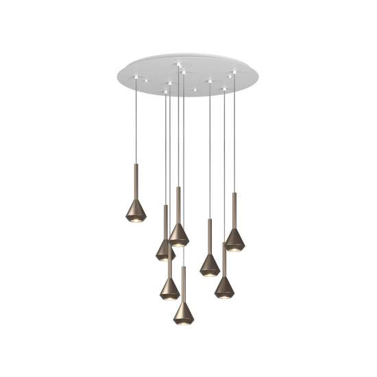 Lampadario Moderno Aygo Metallo Bianco Bronzo 8 Luci Gu10 1202BI_S8T-BR