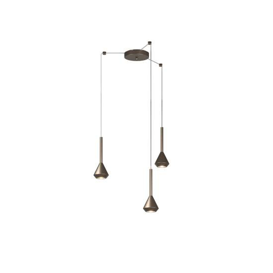 Lampadario Moderno Aygo Metallo Bronzo 3 Luci Gu10 1202BR_S3S-BR