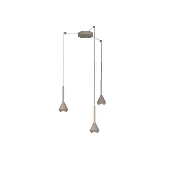 Lampadario Moderno Aygo Metallo Sabbia 3 Luci Gu10 1202SA_S3S-SA