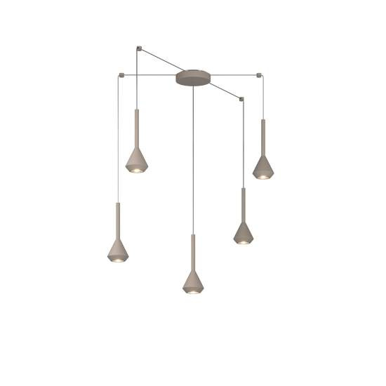 Lampadario Moderno Aygo Metallo Sabbia 5 Luci Gu10 1202SA_S5S-SA