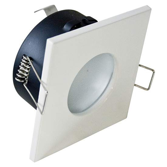 Faretto Incasso Bath Quadrato Alluminio Bianco 1 Luce Gu10 BATH-Q-BI