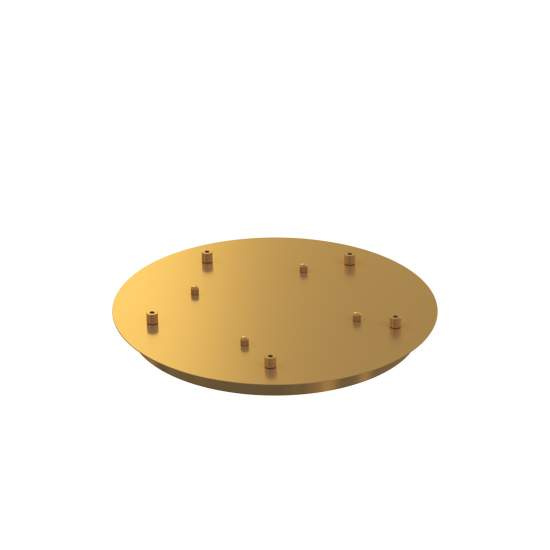 Rosone Tondo Metallo Ottone Satinato 5 Fori D40Cm R40T5-OS