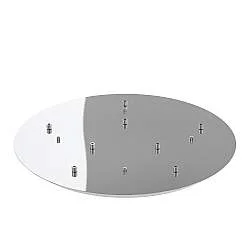 Rosone Tondo Metallo Cromo 8 Fori D60Cm