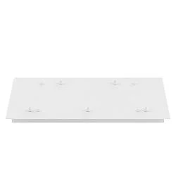 Rosone Rettangolare Metallo Bianco 5 Fori 60X35Cm