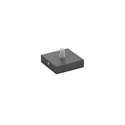 Rosone Quadrato Metallo Antracite 1 Foro 8X8Cm