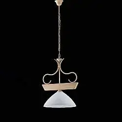 Lampadario Rustico Cedro Avorio 1 Luce E27