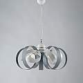 Lampadario Moderno 5 Luci Cerchi Ferro Bianco e Grigio Serie Bolla | Be Light