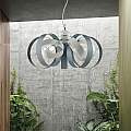 Lampadario Moderno 5 Luci Cerchi Ferro Bianco e Grigio Serie Bolla | Be Light