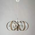 Lampadario Moderno 5 Luci Cerchi Ferro Bianco e Tortora Serie Bolla | Be Light