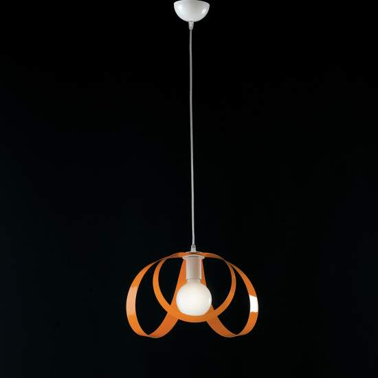Sospensione Moderna 1 Luce Ferro Laccato Bianco e Arancio Serie Piovra | Lampadari e Sospensioni | Luce Art Shop Sospensione Moderna 1 Luce Ferro Laccato Bianco e Arancio Serie Piovra | Be Light