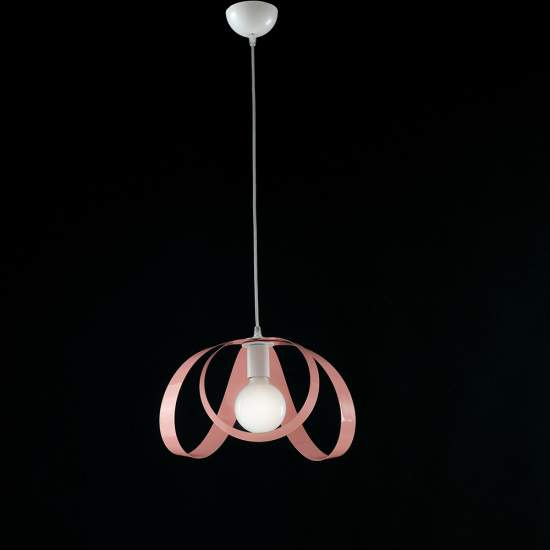 Sospensione Moderna 1 Luce Ferro Laccato Bianco e Rosa Serie Piovra | Lampadari e Sospensioni | Luce Art Shop Sospensione Moderna 1 Luce Ferro Laccato Bianco e Rosa Serie Piovra | Be Light