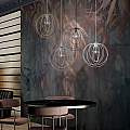 Sospensione Minimal 1 Luce Cerchi Ferro Laccato Nero e Rame Serie Round | Lampadari e Sospensioni | Luce Art Shop Sospensione Minimal 1 Luce Cerchi Ferro Laccato Nero e Rame Serie Round | Be Light