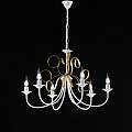 Lampadario Classico 6 Luci Ferro Battuto Bianco e Oro Serie Bandolo | Lampadari e Sospensioni | Luce Art Shop Lampadario Classico 6 Luci Ferro Battuto Bianco e Oro Serie Bandolo | Be Light