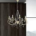Lampadario Classico 8 Luci Ferro Decapé Avorio e Cristalli Serie Elegant | Lampadari e Sospensioni | Luce Art Shop Lampadario Classico 8 Luci Ferro Decapé Avorio e Cristalli Serie Elegant | Be Light