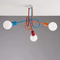 Plafoniera Minimal 3 Luci in Ferro Laccato Multicolor Serie Pop