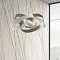 Sospensione Moderna 1 Luce 4 Cerchi Ferro Laccato Bianco e Tortora Serie Vertigo | Be Light