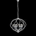 Lampadario a Gabbia 6 Luci Ferro Bianco e Argento Serie Katerina | Be Light