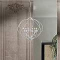Lampadario a Gabbia 6 Luci Ferro Bianco e Argento Serie Katerina | Be Light