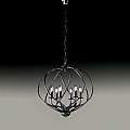 Lampadario a Gabbia 6 Luci Ferro Nero e Argento Serie Katerina | Be Light