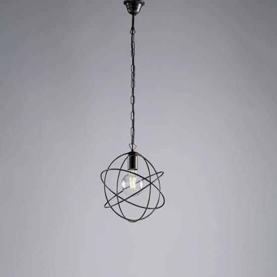 Lampadario a Sospensione 1 Luce Sfera Ferro Nero e Oro Serie Williams | Lampadari e Sospensioni | Luce Art Shop Lampadario a Sospensione 1 Luce Sfera Ferro Nero e Oro Serie Williams | Be Light