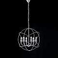 Lampadario a Sospensione 6 Luci Sfera Ferro Bianco e Argento Serie Williams | Be Light