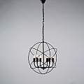 Lampadario a Sospensione 6 Luci Sfera Ferro Nero e Oro Serie Williams | Be Light