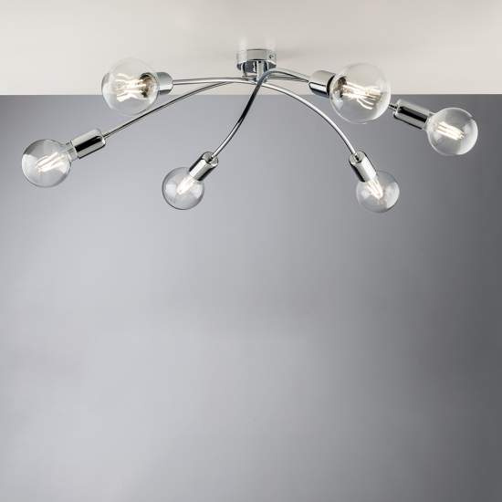 Plafoniera Moderna 6 Luci Ferro Cromo Serie Bpm | Be Light