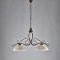 Bilanciere Rustico 2Luci Ferro Battuto Nero e Ruggine Vetro Ambra Serie Faraone | Lampadari e Sospensioni | Luce Art Shop Bilanciere Rustico 2Luci Ferro Battuto Nero e Ruggine Vetro Ambra Serie Faraone | Be Light