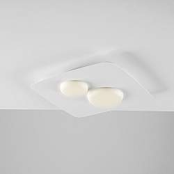 Plafoniera Moderna Led Integrato 33x33 Metallo e Alluminio Bianco Serie Megan Plafoniera Moderna Led Integrato 33x33 Metallo e Alluminio Bianco Serie Megan